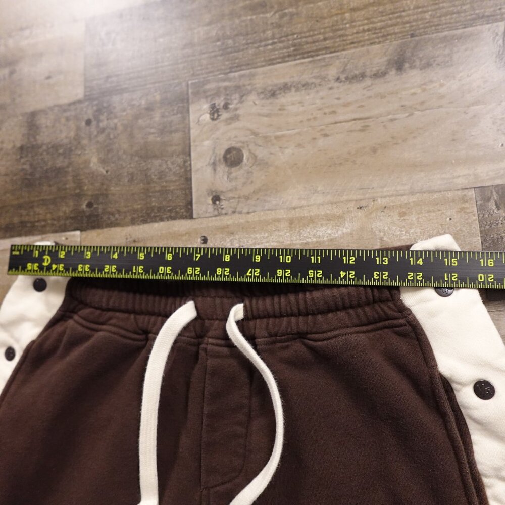 YoungLA 90s Tear Away Joggers Men’s XL Brown Cream Snap Track Pants 28” Inseam - Picture 7 of 12